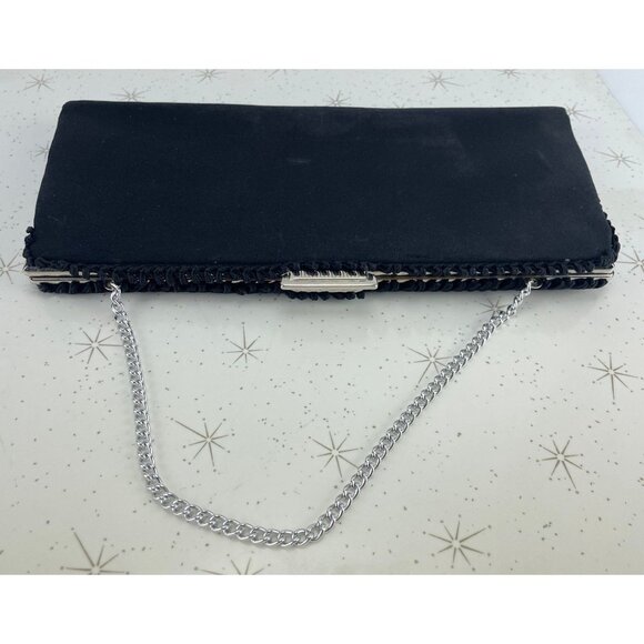 Vintage 50s black purse, La Marquise clutch, Mid Century, formal event - Picture 5 of 10